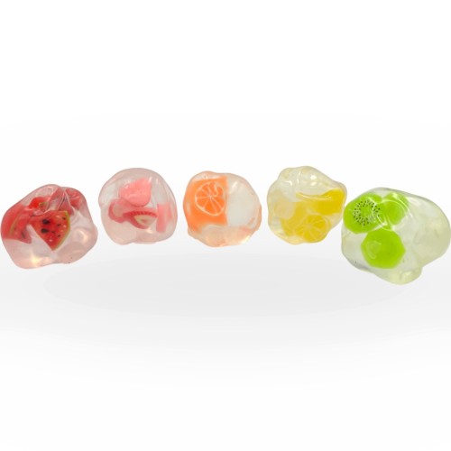 Gniotek Wazelinowy Kulka z Owocami Kokosowy Olej Squishy Antystresowy 6cm