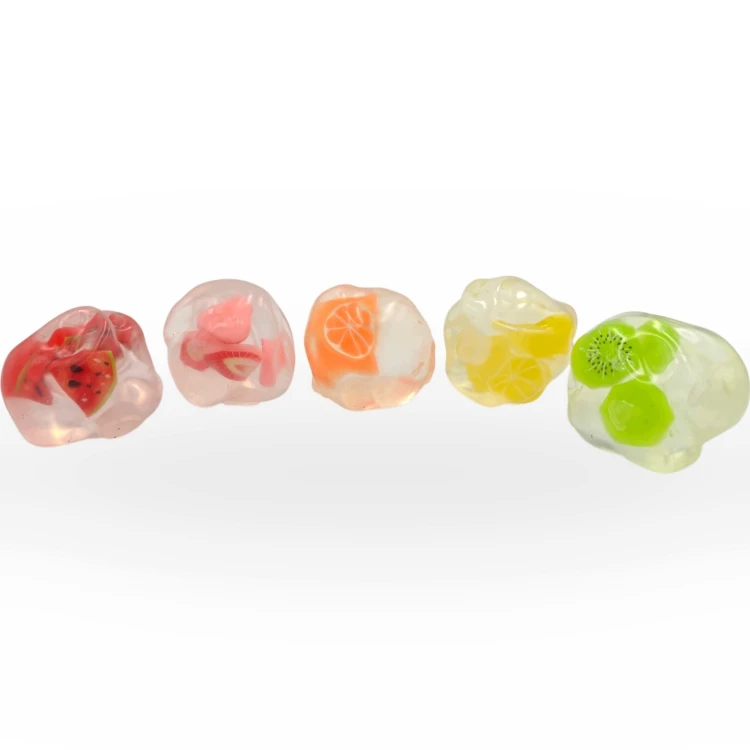 Gniotek Wazelinowy Kulka z Owocami Kokosowy Olej Squishy Antystresowy 6cm