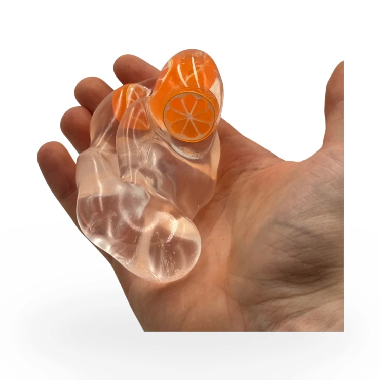 Gniotek Wazelinowy Kulka z Owocami Kokosowy Olej Squishy Antystresowy 6cm