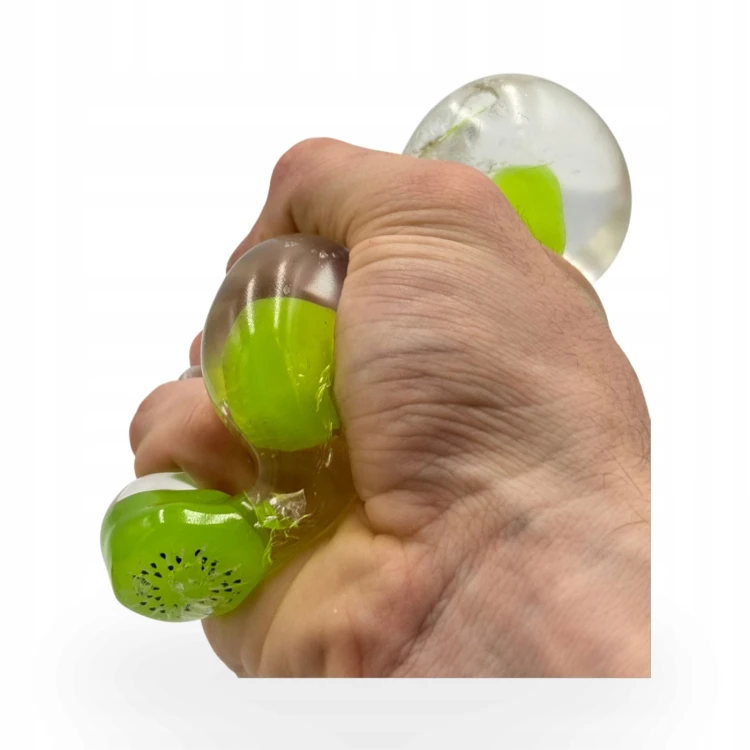 Gniotek Wazelinowy Kulka z Owocami Kokosowy Olej Squishy Antystresowy 6cm