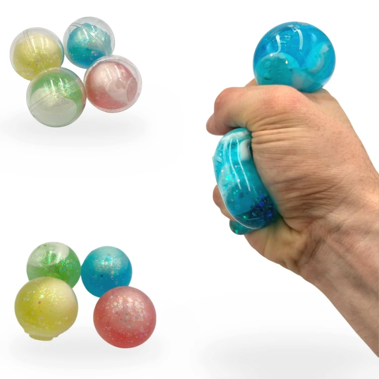 Gniotek Kulka z Woskową Kulką w Środku Crunchy Squishy Antystresowa 6cm
