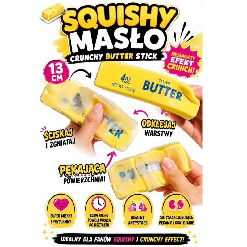 Crunchy Gniotek Masło Woskowe Squishy Pękający Wosk Slow Rising 13cm