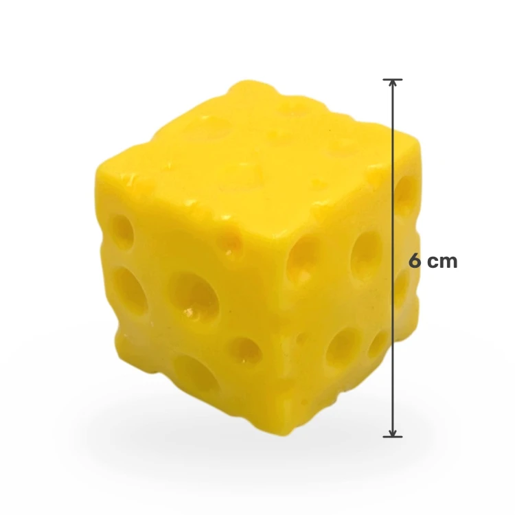 Crunchy Gniotek Ser Chrupiący Kostka Zabawka Antystresowa Sensoryczna 6cm