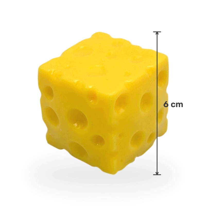 Crunchy Gniotek Ser Chrupiący Kostka Zabawka Antystresowa Sensoryczna 6cm