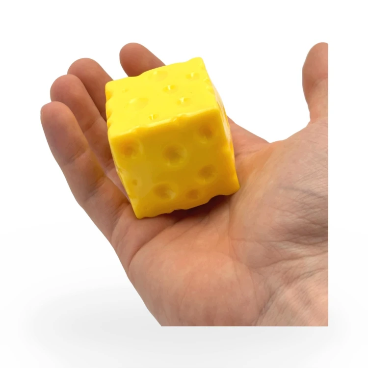 Crunchy Gniotek Ser Chrupiący Kostka Zabawka Antystresowa Sensoryczna 6cm