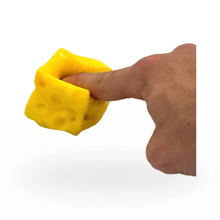Crunchy Gniotek Ser Chrupiący Kostka Zabawka Antystresowa Sensoryczna 6cm