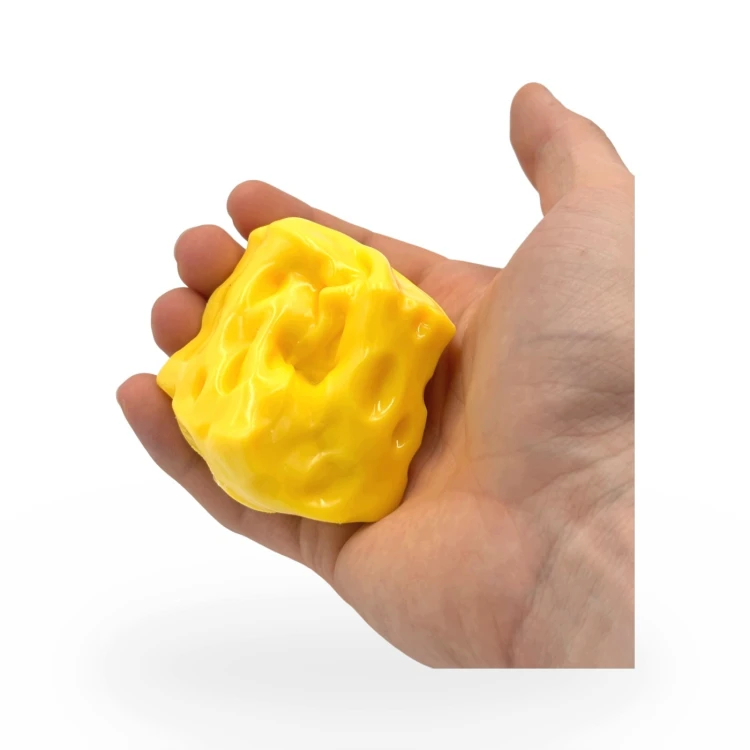 Crunchy Gniotek Ser Chrupiący Kostka Zabawka Antystresowa Sensoryczna 6cm