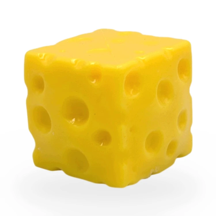 Crunchy Gniotek Ser Chrupiący Kostka Zabawka Antystresowa Sensoryczna 6cm