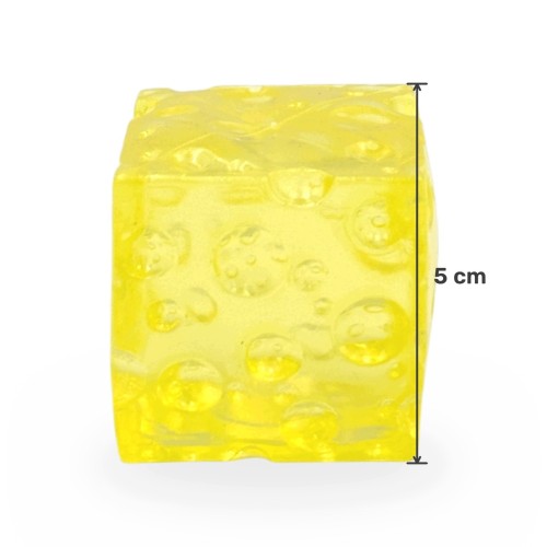 Gniotek Ser Kostka Żelowa Przezroczysta Twarda Squishy Antystresowy 5cm