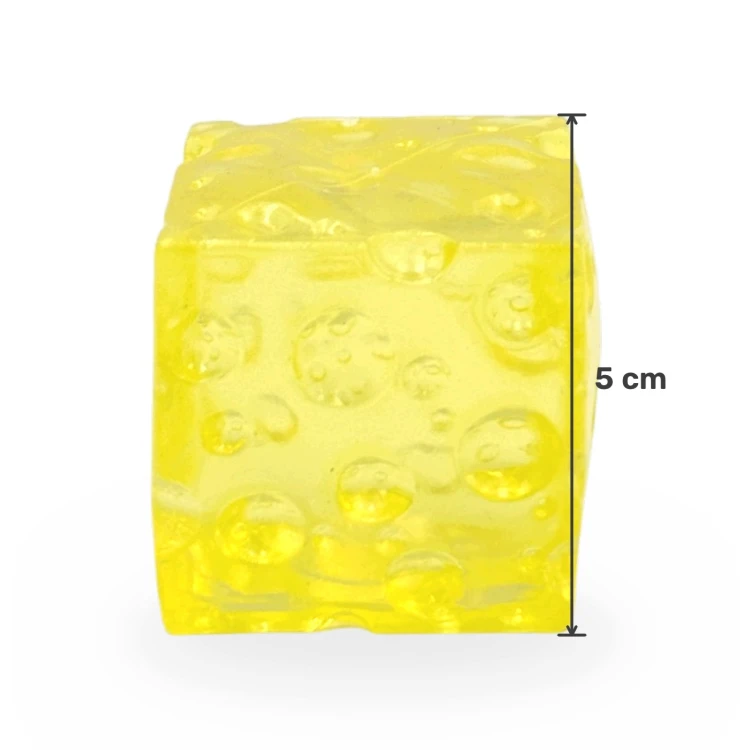 Gniotek Ser Kostka Żelowa Przezroczysta Twarda Squishy Antystresowy 5cm