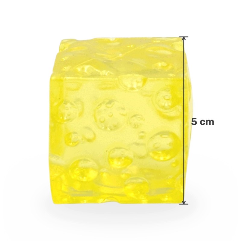 Gniotek Ser Kostka Żelowa Przezroczysta Twarda Squishy Antystresowy 5cm