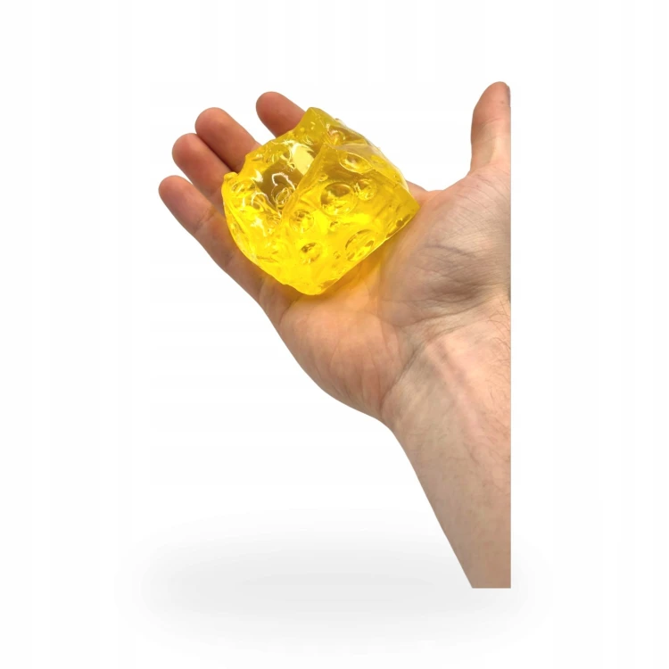 Gniotek Ser Kostka Żelowa Przezroczysta Twarda Squishy Antystresowy 5cm