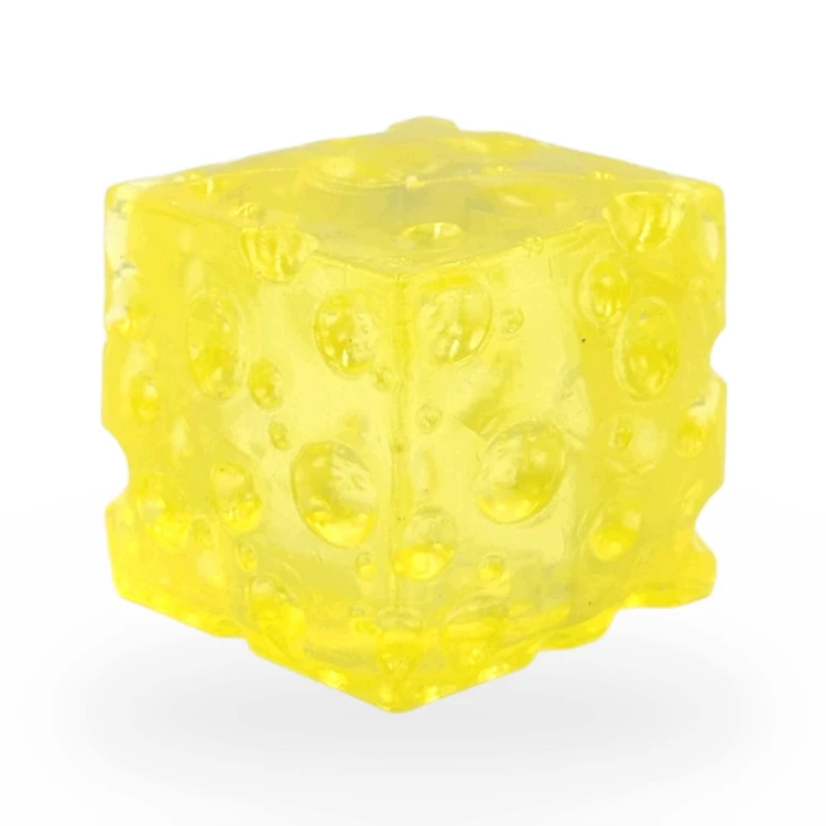 Gniotek Ser Kostka Żelowa Przezroczysta Twarda Squishy Antystresowy 5cm