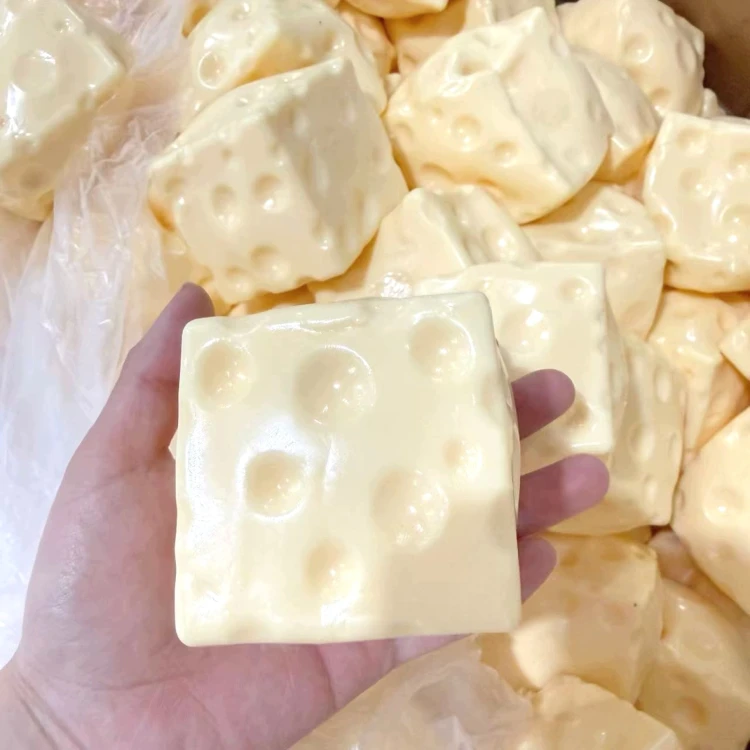 Gniotek Ser Wazelinowy Duży 7cm Kostka Sera Squishy Antystresowy XXL
