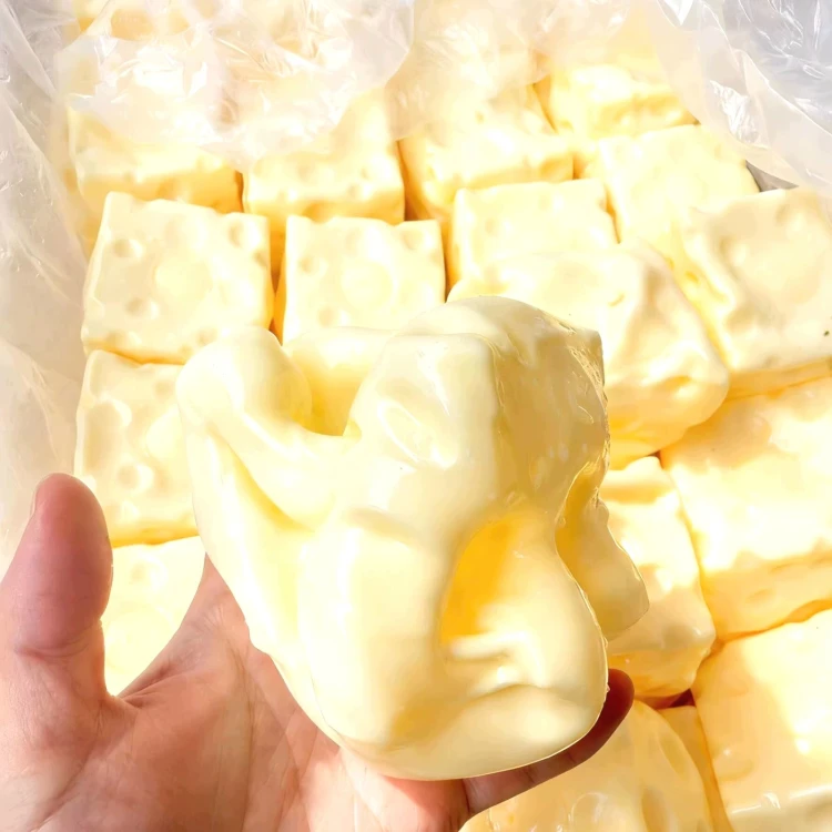 Gniotek Ser Wazelinowy Duży 7cm Kostka Sera Squishy Antystresowy XXL
