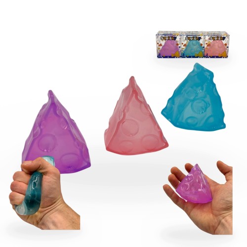 Gniotek Wazelinowy Ser Kolorowy Trójkąt Squishy Antystresowy 7cm