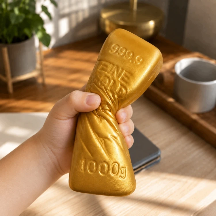 Gniotek Sztabka Złota Squishy Zabawka Antystresowa Sensoryczna 13cm