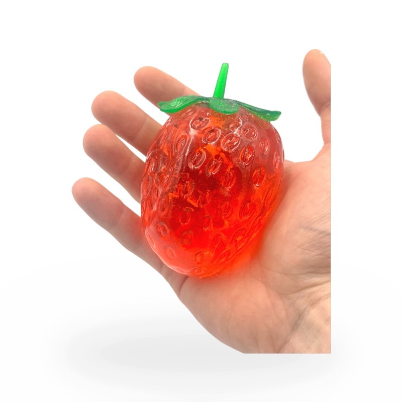 Gniotek Truskawka Przezroczysta Żelowa Squishy Zabawka Antystresowa 8cm