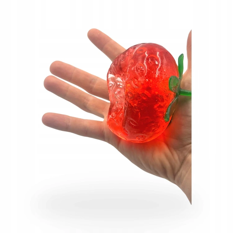 Gniotek Truskawka Przezroczysta Żelowa Squishy Zabawka Antystresowa 8cm