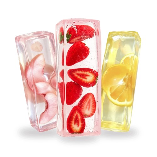 Gniotek Wazelinowy z Owocami Squishy Przezroczysty Antystresowy 13,5cm