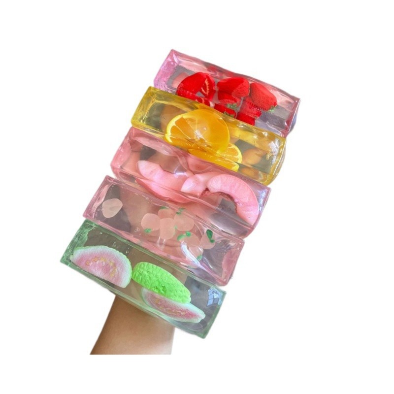 Gniotek Wazelinowy z Owocami Squishy Przezroczysty Antystresowy 13,5cm