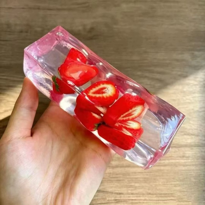 Gniotek Wazelinowy z Owocami Squishy Przezroczysty Antystresowy 13,5cm