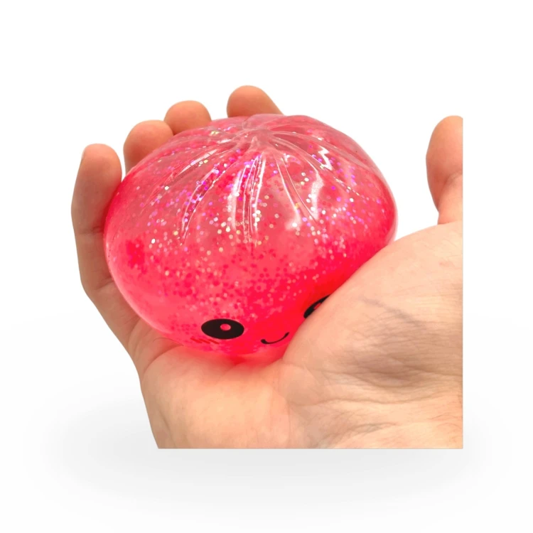 Zestaw Gniotków 4w1 Różowy Brokat Squishy Zabawka Antystresowa Sensoryczna