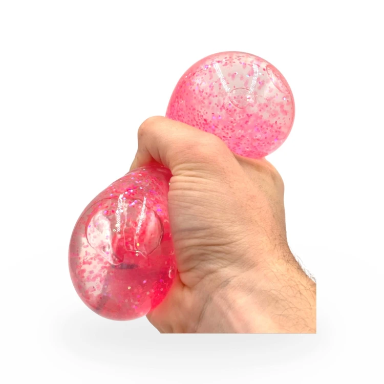 Zestaw Gniotków 4w1 Różowy Brokat Squishy Zabawka Antystresowa Sensoryczna