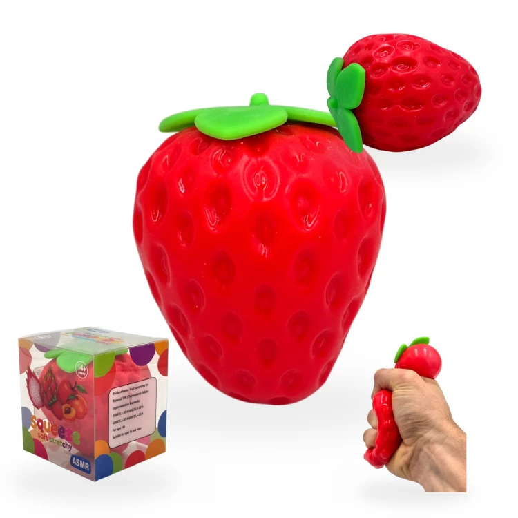 Crunchy Gniotek Truskawka Chrupiąca Zabawka Antystresowa Sensoryczna 8cm