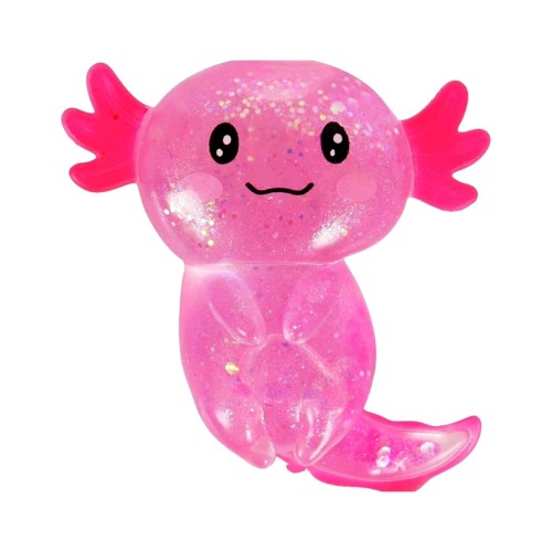 Gniotek Aksolotl Brokatowy Żelowy Squishy Antystresowy Sensoryczny 10cm