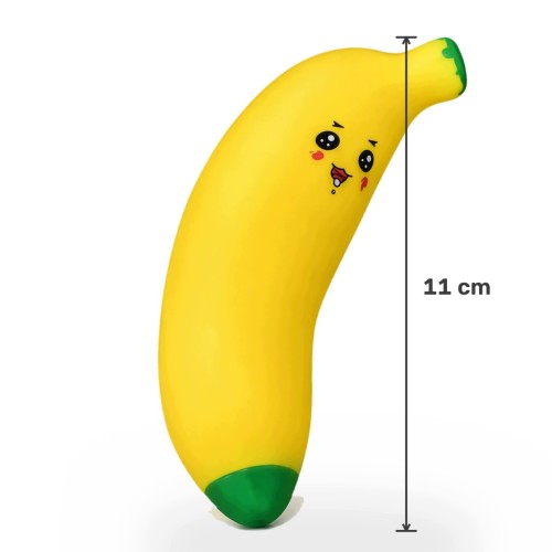 Chrupiący Gniotek Banan Crunchy Squishy z Buźką Antystresowy w Pudełku