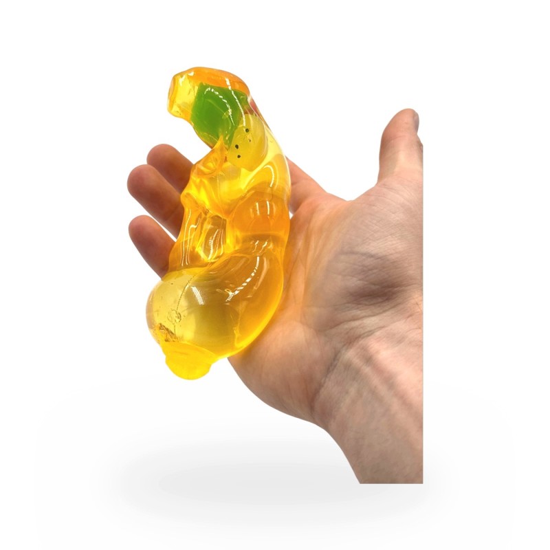 Gniotek Wazelinowy Banan z Owocami Squishy Antystresowy Sensoryczny 18cm