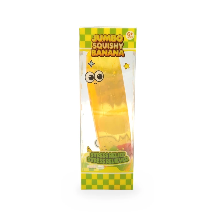 Gniotek Wazelinowy Banan z Owocami Squishy Antystresowy Sensoryczny 18cm