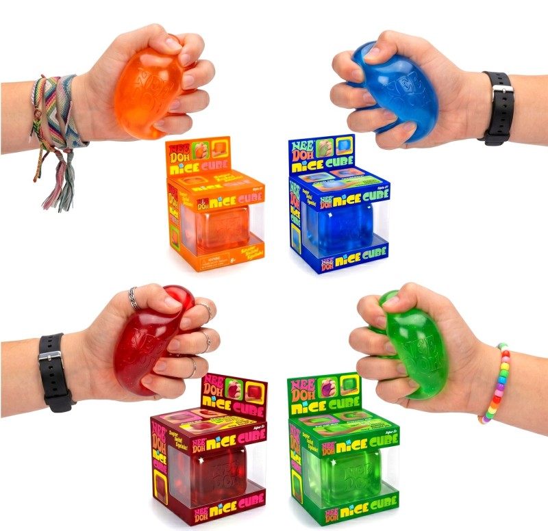 Gniotek Kostka Napój Niebieska Squishy Zabawka Antystresowa 6cm