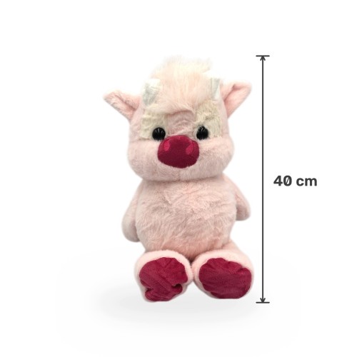 Krówka Pluszak Biegająca Krowa Maskotka Przytulanka Różowa 40cm